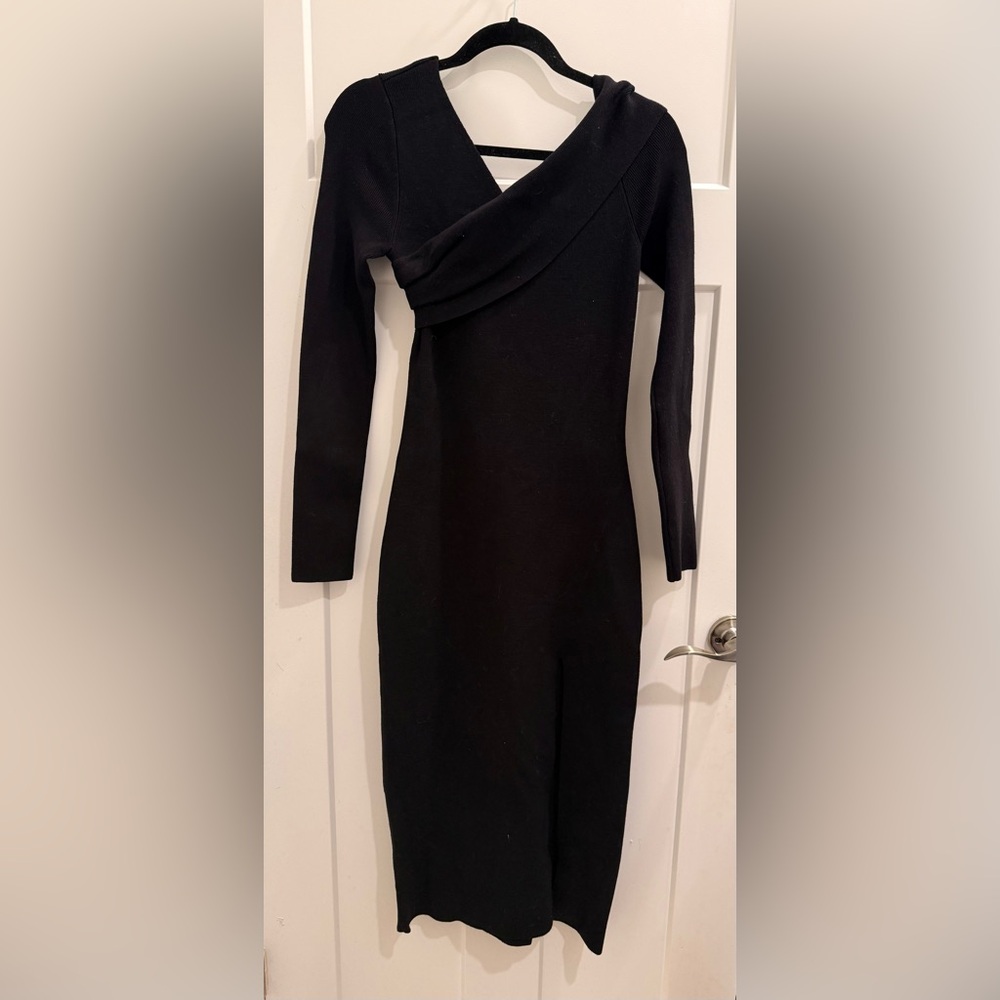 Elegant Black Women's Sweater Dress